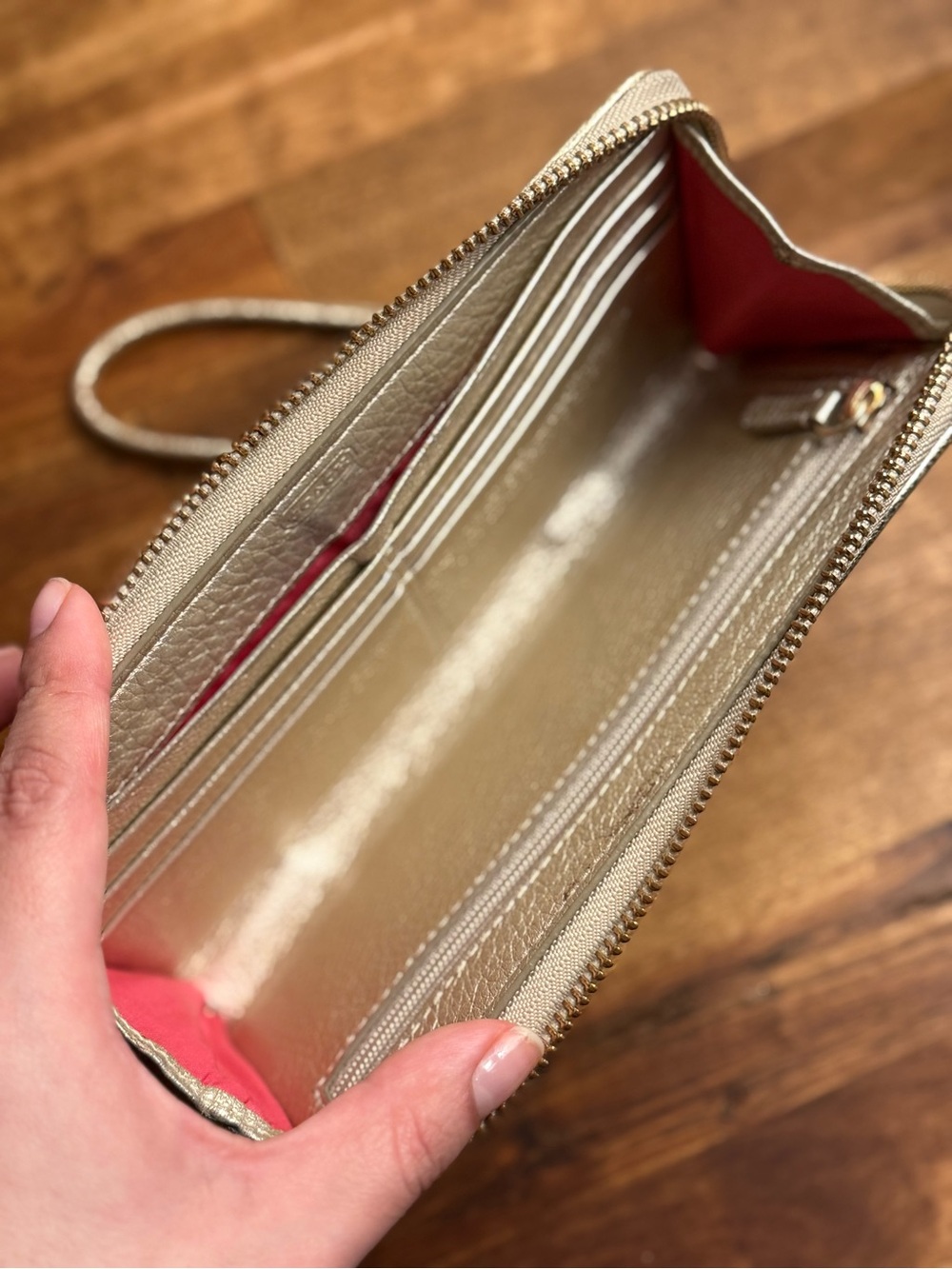 Coach Poppy Multicolor Long Wallet Wristlet with Gold Trim - Picture 11 of 12